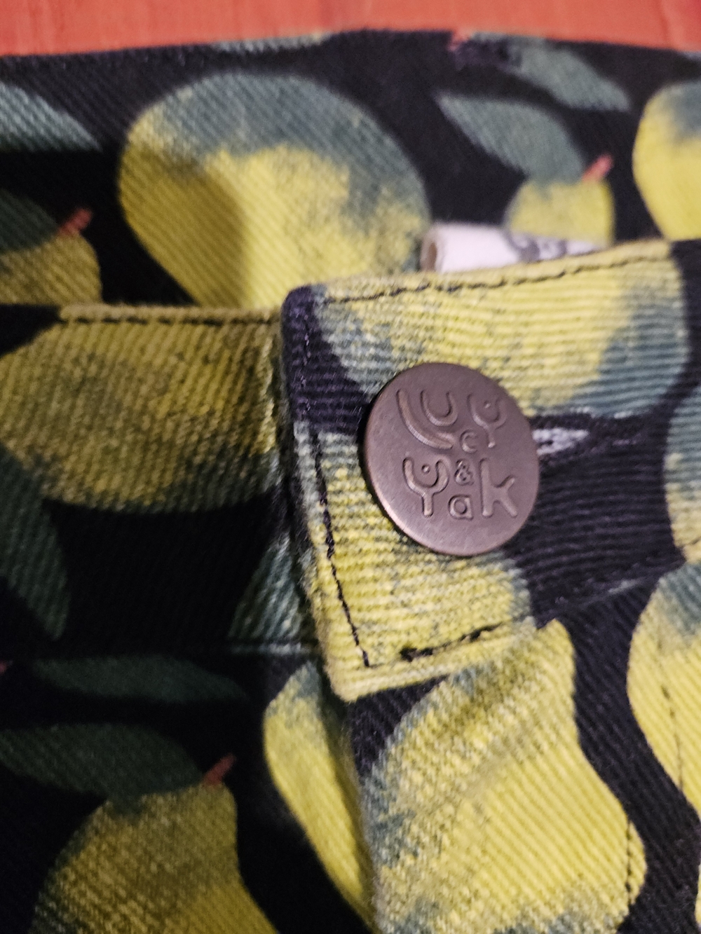 Lucy & Yak Straight Leg Pants in Yellow & Black Fruit Print - Picture 5 of 5